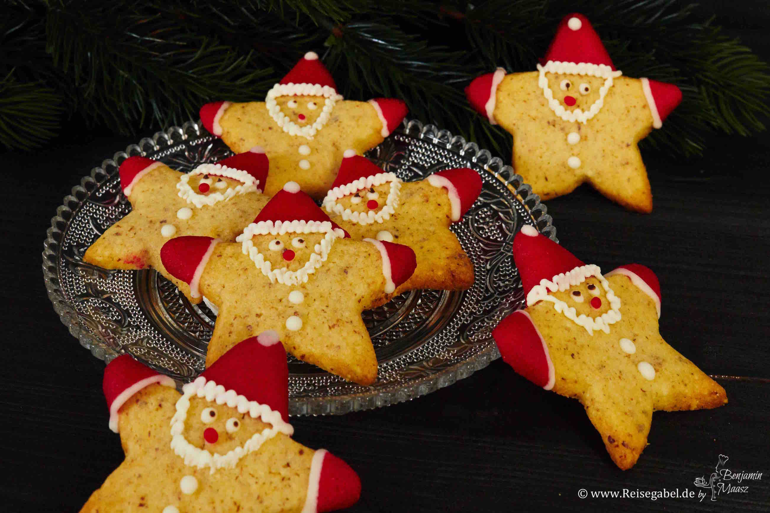 Haselnuss Weihnachtsmann Sterne