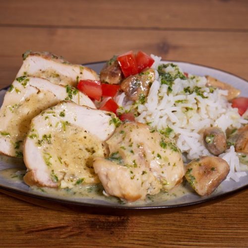 Hähnchenbrust mit Frischkäse-Kräuter-Füllung