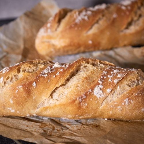 Baguettebrötchen mit Roggen