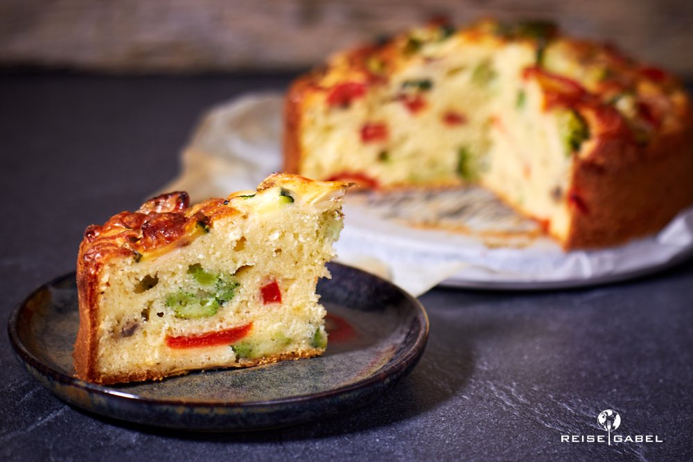 Gemüsekuchen - Rührteig muss nicht immer süß sein - Reisegabel