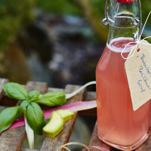 Rhabarber-Basilikum-Sirup